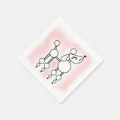 Poodle Birthday Party, rosa Party Paper Napkins Serviette (Ecke)