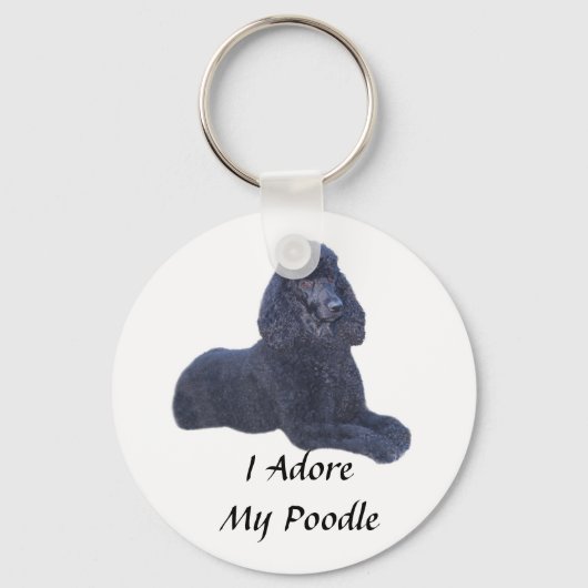 Poodle Black Schlüsselanhänger I Adore (Vorderseite)