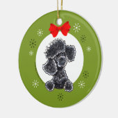 Poodle Black Town Personalisiert Keramik Ornament (Links)