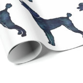 Poodle Black Watercolor-Silhouette Geschenkpapier (Rolleneckpunkt)