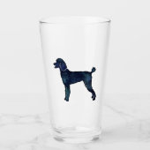 Poodle Black Watercolor-Silhouette Glas (Vorderseite)