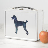 Poodle Black Watercolor-Silhouette Metall Brotdose (Beispiel)