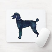Poodle Black Watercolor-Silhouette Mousepad (Mit Mouse)