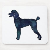 Poodle Black Watercolor-Silhouette Mousepad (Vorne)
