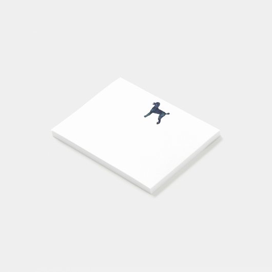 Poodle Black Watercolor-Silhouette Post-it Klebezettel (angewinkelt)