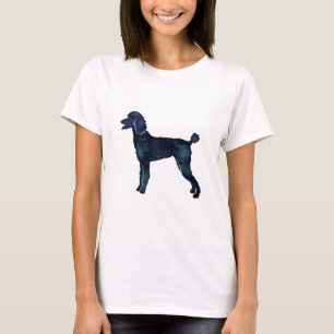 Poodle Black Watercolor-Silhouette T-Shirt