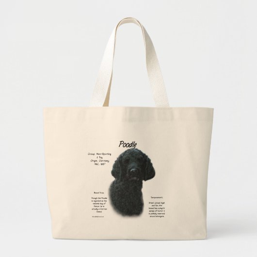 Poodle (blk) History Design Jumbo Stoffbeutel (Vorne)