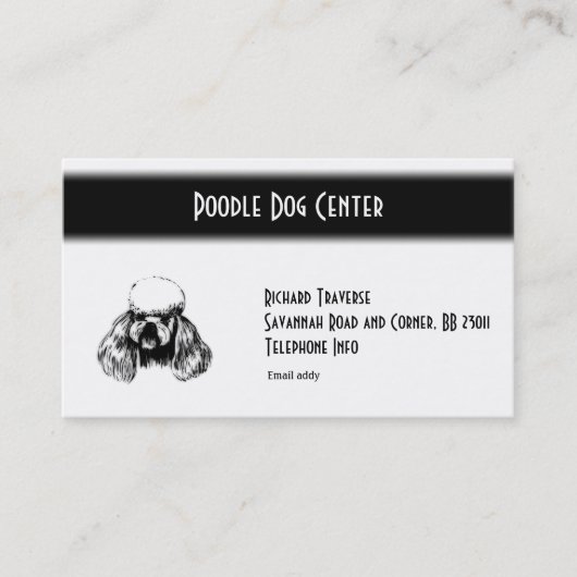 Poodle Business Card Visitenkarte (Vorderseite)