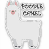 Poodle Camel Aufkleber (Vorderseite)