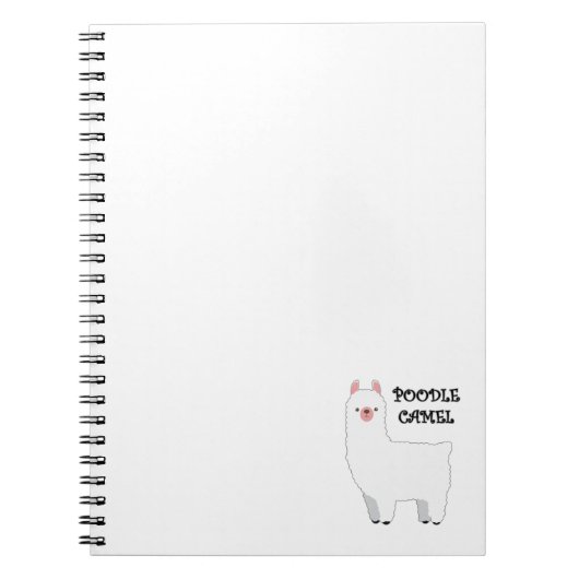 Poodle Camel Notebook Notizblock (Vorderseite)