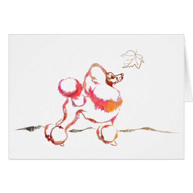 Poodle Card Fall (Vorderseite (Horizontal))