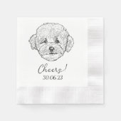 Poodle Cheers Dog Custom Cocktail Napkin Serviette (Vorderseite)