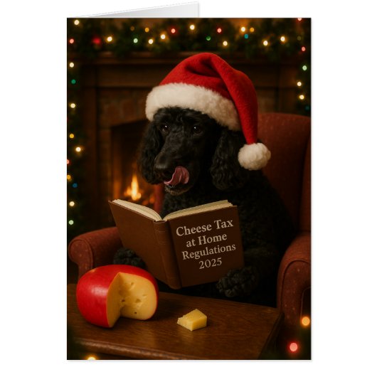 Poodle 'Cheese Tax' Christmas card (Vorne)