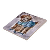 Poodle Christmas Art Fliese (Seite)