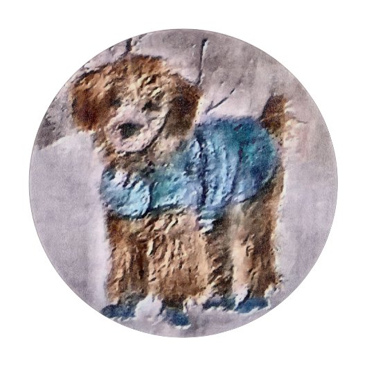 Poodle Christmas Art Schneidebrett (Vorderseite)