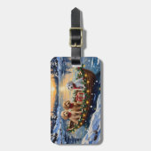 Poodle Christmas Boat Holiday Gepäckanhänger (Vorderseite vertikal)