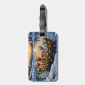 Poodle Christmas Boat Holiday Gepäckanhänger (Rückseite vertikal)