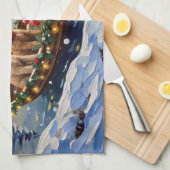 Poodle Christmas Boat Holiday Geschirrtuch (Viertel Falte)