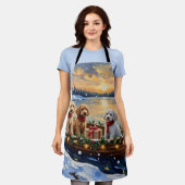 Poodle Christmas Boat Holiday Schürze (Getragen)