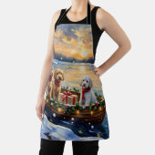 Poodle Christmas Boat Holiday Schürze (InSitu)