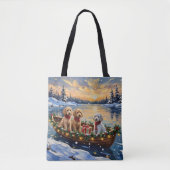 Poodle Christmas Boat Holiday Tasche (Vorderseite)