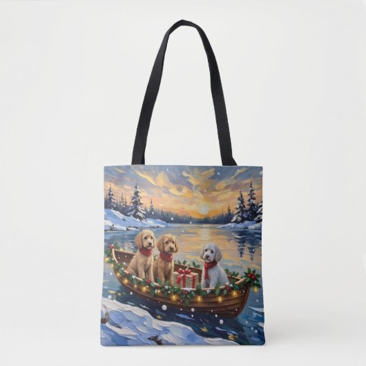 Poodle Christmas Boat Holiday Tasche (Vorderseite)