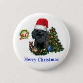 Poodle Christmas Button (Vorderseite)