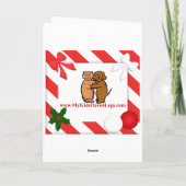 Poodle Christmas Card Vintag Feiertagskarte (Rückseite)