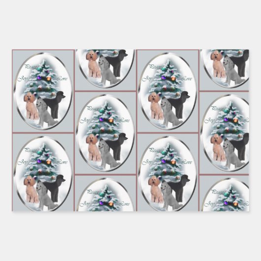 Poodle Christmas Cards Geschenke Geschenkpapier Set (Vorderseite)