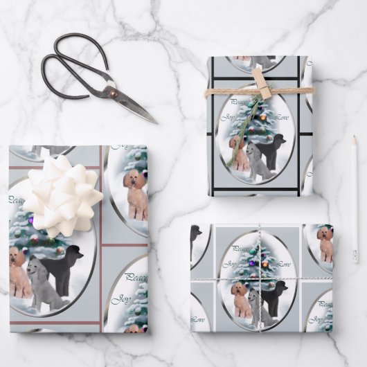 Poodle Christmas Cards Geschenke Geschenkpapier Set (Vorderseite)