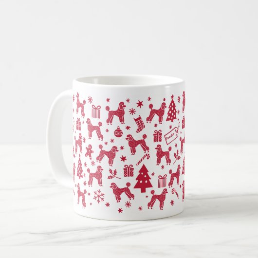 Poodle Christmas Design Kaffeetasse (Vorderseite Links)