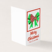 Poodle Christmas Dog & Green Bow Geschenk (Vorderseite)