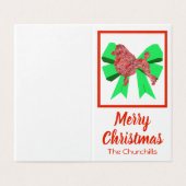 Poodle Christmas Dog & Green Bow Geschenk (Außenseite Aufgefaltet)