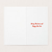 Poodle Christmas Dog & Green Bow Geschenk (Innenseite Aufgefaltet)