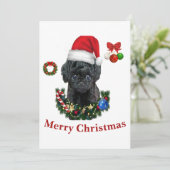 Poodle Christmas Einladung (Stehend Vorderseite)