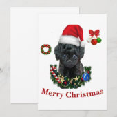 Poodle Christmas Einladung (Vorne/Hinten)