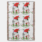 Poodle Christmas froh Decke (Vorderseite Vertikal)