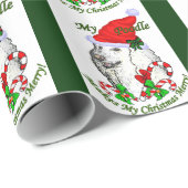 Poodle Christmas froh Geschenkpapier (Rolleneckpunkt)