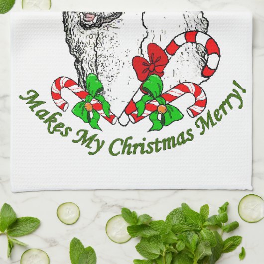 Poodle Christmas froh Handtuch (Gefaltet)