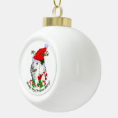 Poodle Christmas froh Keramik Kugel-Ornament (Rechts)