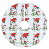 Poodle Christmas froh Polyester Weihnachtsbaumdecke (Vorderseite)