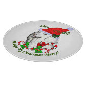 Poodle Christmas froh Schneidebrett (Ecke)