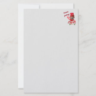Poodle Christmas Frohen Festtage Stationery Briefpapier