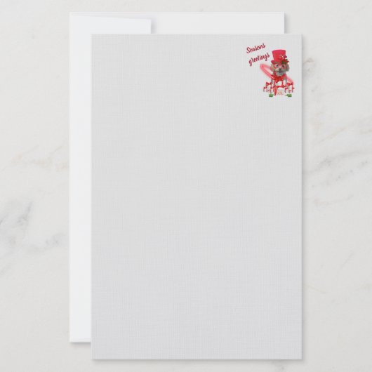 Poodle Christmas Frohen Festtage Stationery Briefpapier (Vorderseite)