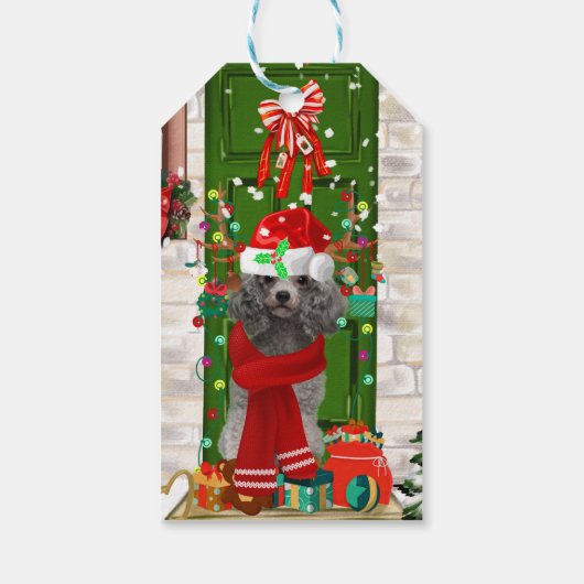 Poodle Christmas Geschenkanhänger (Rückseite)
