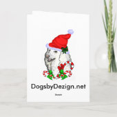 Poodle Christmas Geschenke Feiertagskarte (Rückseite)