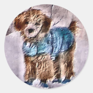 Poodle Christmas Geschenke Runder Aufkleber