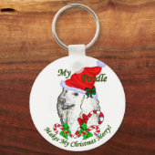 Poodle Christmas Geschenke Schlüsselanhänger (Vorderseite)