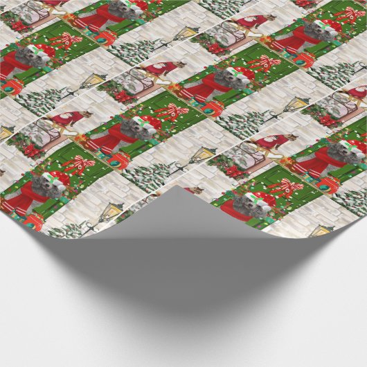 Poodle Christmas Geschenkpapier (Ecke)