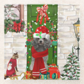 Poodle Christmas Glasuntersetzer (Vorderseite)